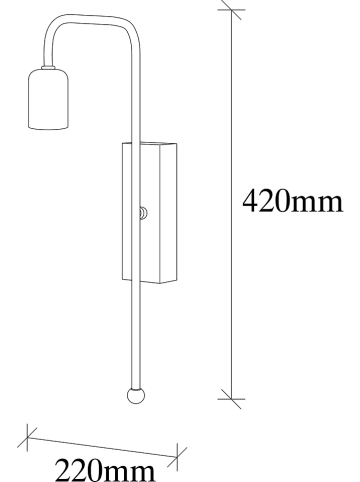 Opviq Wandleuchte "Mum" in Schwarz/ Gold - (B)22 x (H)42 cm