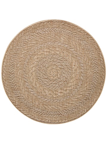 NORTHRUGS Indoor-/ Outdoor-Teppich "Almendro" in Hellbraun/ Weiß