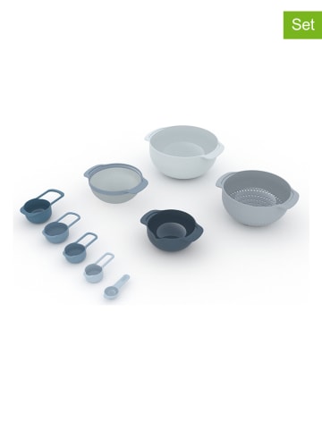 JosephJoseph 9tlg. Backzubehör-Set "Nest" in Hellblau/ Grau