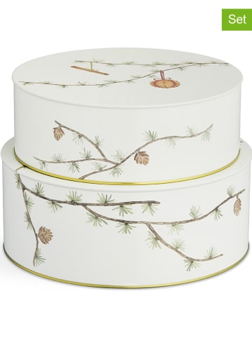 Kähler 2er-Set: Gebäckdosen "Hammershøi" in Weiß/ Grün