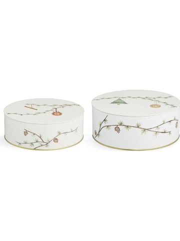 Kähler 2er-Set: Gebäckdosen "Hammershøi" in Weiß/ Grün