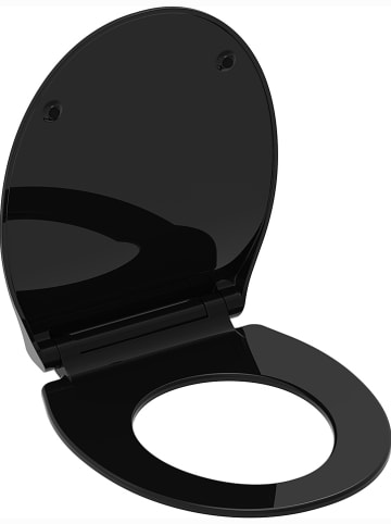 Schütte WC-Sitz mit Absenkautomatik "Slim" in Schwarz