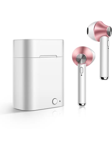 SWEET ACCESS Draadloze Bluetooth in-ear hoofdtelefoon wit/lichtroze