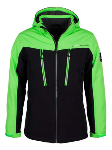 Peak Mountain Softshellowa kurtka narciarska w kolorze czarno-zielonym