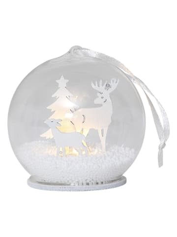 STAR Trading Bombka LED "Fauna" w kolorze białym - Ø 8 cm