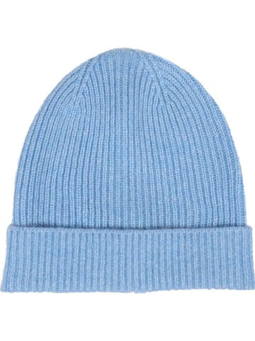 Zwillingsherz Kaszmirowa czapka w kolorze błękitnym