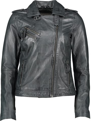 7eleven Lederjacke "Muzino" in Dunkelblau