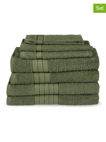 Pure 8-częściowy zestaw ręczników w kolorze zielonym