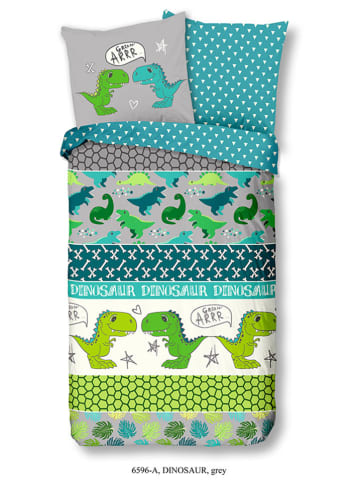 Good Morning Beddengoedset "Dinosaur" groen/turquoise