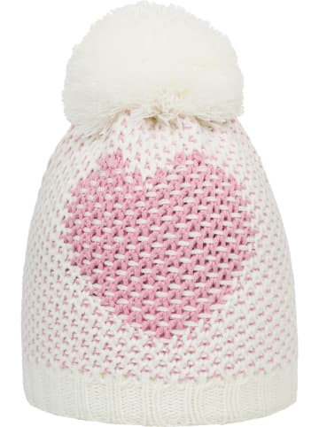 Döll Dzianinowa czapka w kolorze biało-jasnoróżowym