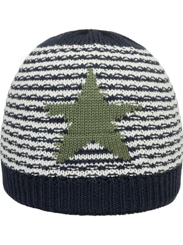 Döll Gebreide muts donkerblauw/wit