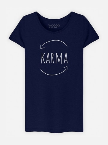 WOOOP Koszulka "Karma" w kolorze granatowym