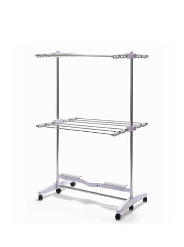 InnovaGoods Elektrischer Wäschetrockner in Grau/ Flieder- (B)87 x (H)143 x (T)65 cm