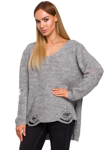 made of emotion Sweter w kolorze szarym