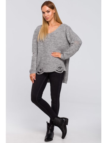 made of emotion Sweter w kolorze szarym