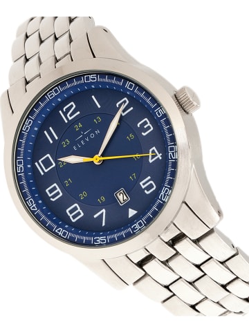 Elevon Kwartshorloge "Garrison" zilverkleurig/blauw