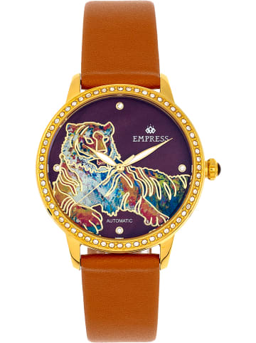 Empress Zegarek automatyczny "Diana" w kolorze złoto-karmelowym ze wzorem
