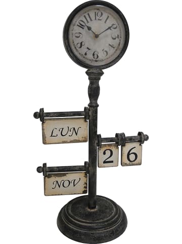 Anticline Standuhr in Beige/ Schwarz - (B)30 x (H)57,5 x (T)20 cm