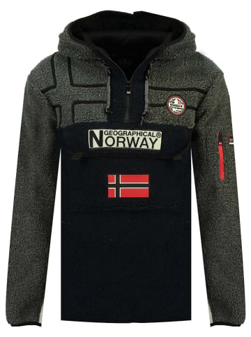 Geographical Norway Bluza polarowa "Riakolo" w kolorze szaro-czarnym