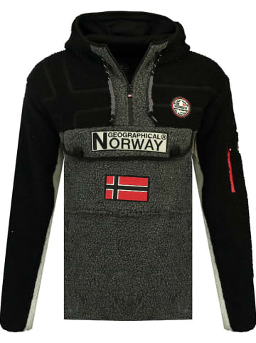 Geographical Norway Bluza polarowa "Riakolo" w kolorze szaro-czarnym