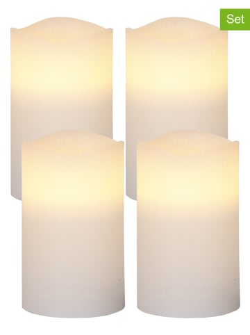 STAR Trading Świece LED (4 szt.) "May" w kolorze białym - wys. 12,5 x Ø 7,5 cm