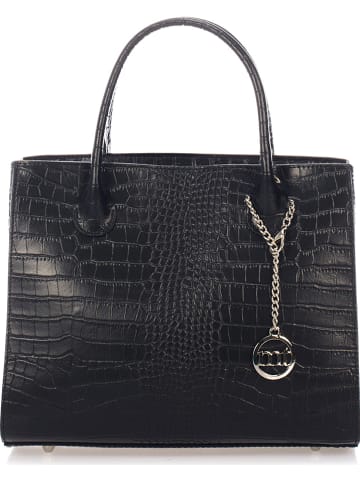 Mia Tomazzi Leren handtas "Nago" zwart - (B)30 x (H)27 x (D)13 cm