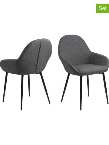 AC Design 2-delige set: eetkamerstoelen "Candis" grijs - (B)60 x (H)84 x (D)57,5 cm