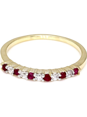 Vittoria Jewels Złoty pierścionek z diamentami i rubinami