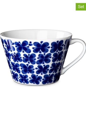 Rörstrand 2er-Set: Jumbotassen "Mon Amie" in Weiß/ Blau - 500 ml