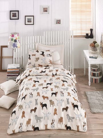 Colorful Cotton Bettwäsche-Set "Havhav" in Creme/ Braun