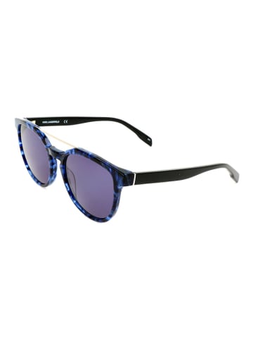 Karl Lagerfeld Damskie okulary przeciwsłoneczne w kolorze niebiesko-czarnym
