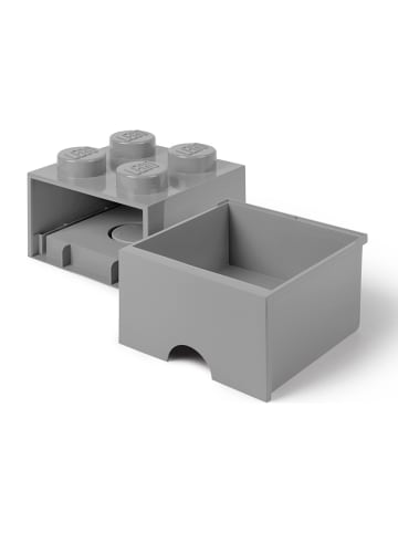 LEGO Pojemnik "Brick 4" w kolorze szarym z szufladami - 15,8 x 11,3 x 15,8 cm