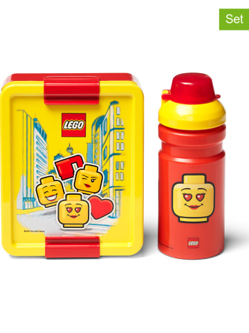 LEGO 2-częściowy zestaw "Iconic - Girl" w kolorze żółto-czerwonym na lunch