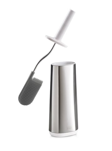 JosephJoseph Toilettenbürste "Flex Stell" in Silber/ Weiß - (B)12,5 x (H)42,8 x (T)8,9 cm