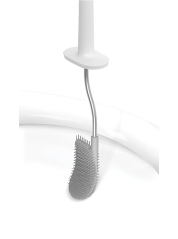 JosephJoseph Toilettenbürste "Flex Stell" in Silber/ Weiß - (B)12,5 x (H)42,8 x (T)8,9 cm