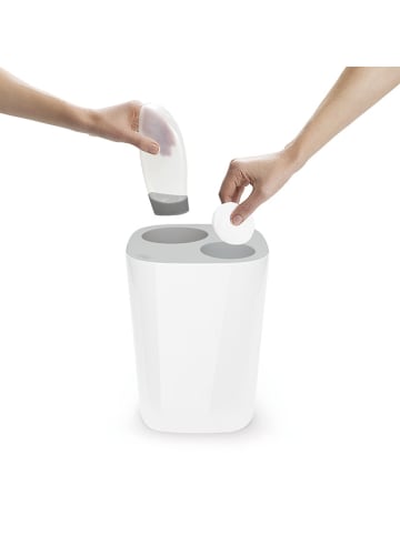 JosephJoseph Recyclingeimer "Split" in Weiß/ Grau - 8 l