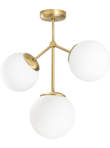 Opviq Deckenleuchte "Damar" in Gold/ Weiß - (B)43 x (T)15 cm