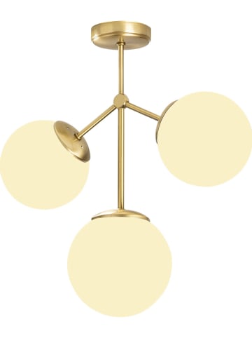 Opviq Plafonnière "Damar" goudkleurig/wit - (B)43 x (D)15 cm