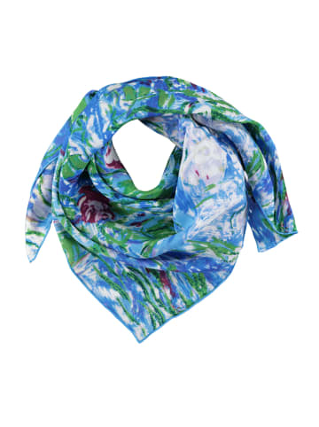 Made in Silk Jedwabna chusta w kolorze niebiesko-zielonym - 90 x 90 cm