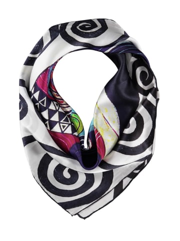 Made in Silk Zijden sjaal wit/meerkleurig - (L)90 x (B)90 cm