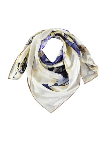 Made in Silk Jedwabna chusta w kolorze kremowym ze wzorem - 90 x 90 cm