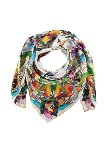 Made in Silk Zijden sjaal wit/meerkleurig - (L)86 x (B)86 cm