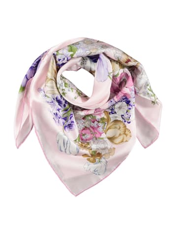 Made in Silk Zijden sjaal lichtroze/meerkleurig - (L)90 x (B)90 cm
