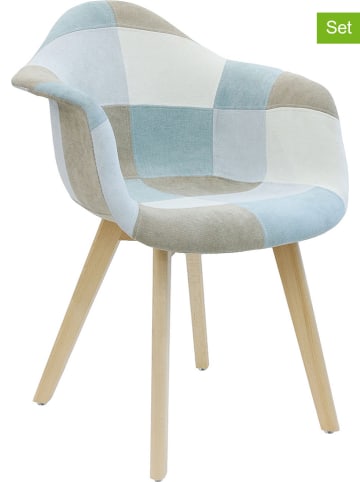 chairs for all 2er-Set: Esszimmerstühle in Hellblau/ Grau - (B)64,5 x (H)85 x (T)59 cm