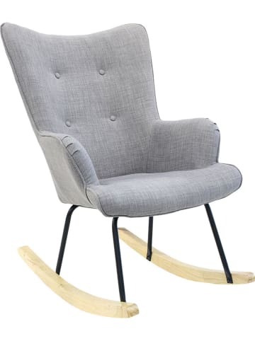 THE HOME DECO FACTORY Fotel bujany "Helsinki" w kolorze szarym - 65 x 96 x 80 cm