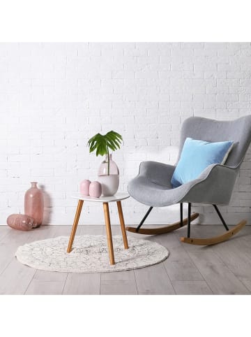 THE HOME DECO FACTORY Fotel bujany "Helsinki" w kolorze szarym - 65 x 96 x 80 cm