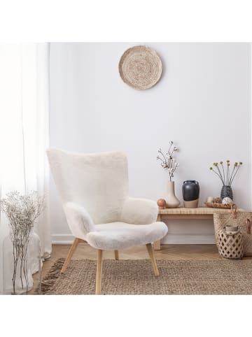 THE HOME DECO FACTORY Fotel "Helsinki" w kolorze białym - 74 x 100 x 65 cm