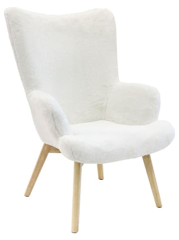 THE HOME DECO FACTORY Fotel "Helsinki" w kolorze białym - 74 x 100 x 65 cm