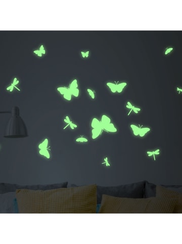 Ambiance Wandsticker "Glow in the Dark - Papillons and Dragonflies"