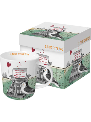 ppd Jumbotasse "Just Love You" in Weiß/ Bunt - 350 ml
